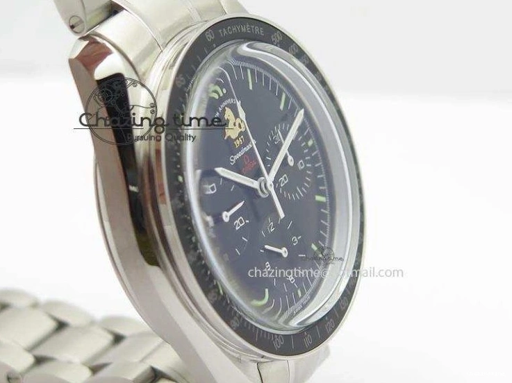 0419 Refined Speedmaster 50th Anniversary Black Dial On SS Bracelet 8232